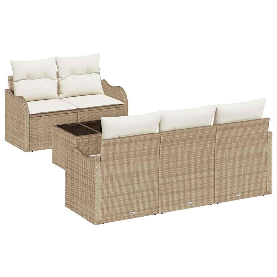 Tuin Sofa Set Beige poly rattan