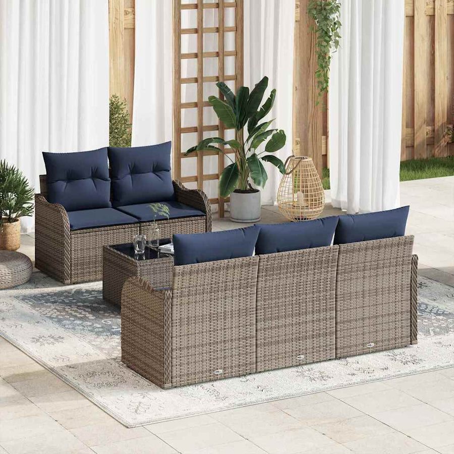 Tuin Sofa Set Grijs 55 x 55 x 37 cm poly rattan