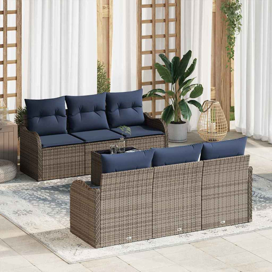 Tuin Sofa Set Grijs 55 x 55 x 37 cm poly rattan
