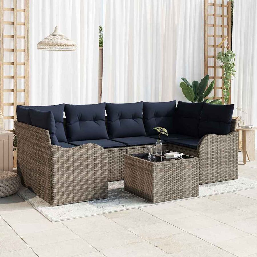 Tuin Sofa Set Grijs 55 x 55 x 37 cm poly rattan