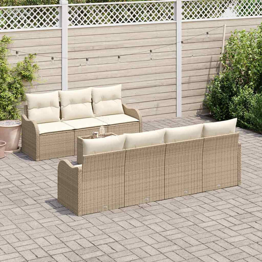 Tuin Sofa Set Beige 55 x 55 x 37 cm poly rattan