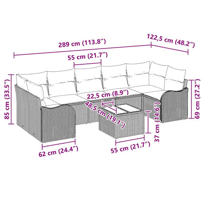 Tuin Sofa Set Zwart 55 x 55 x 37 cm poly rattan