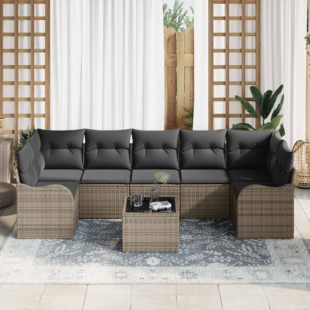 Tuin Sofa Set Grijs 55 x 55 x 37 cm poly rattan