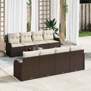 Tuin loungeset poly rattan bruin 55x55x37 cm