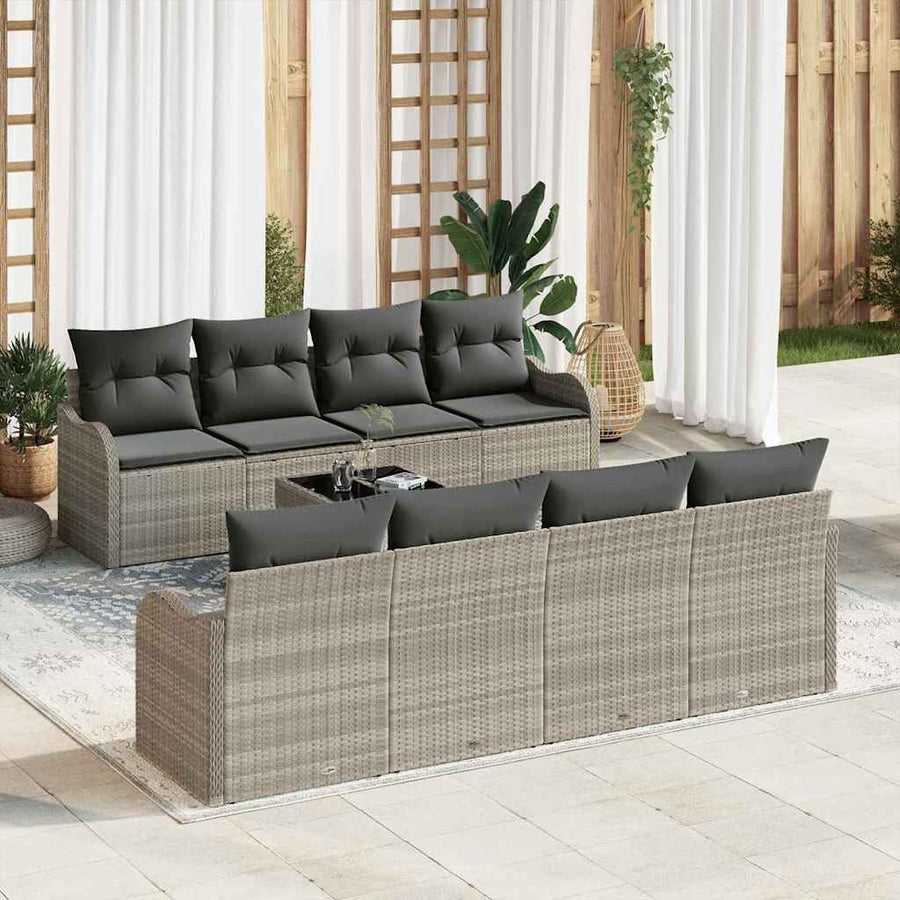 Tuin Sofa Set Lichtgrijs 55 x 55 x 37 cm poly rattan