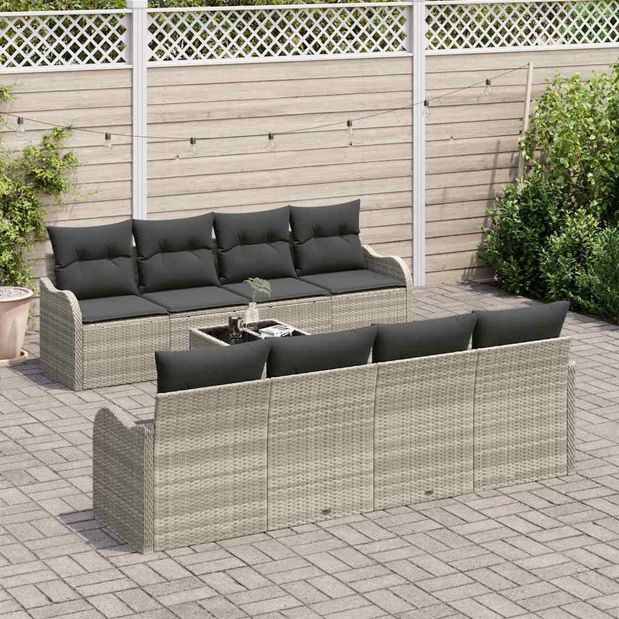 Tuin Sofa Set Lichtgrijs 55 x 55 x 37 cm poly rattan