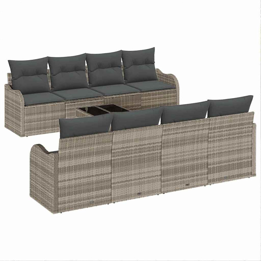 Tuin Sofa Set Lichtgrijs 55 x 55 x 37 cm poly rattan