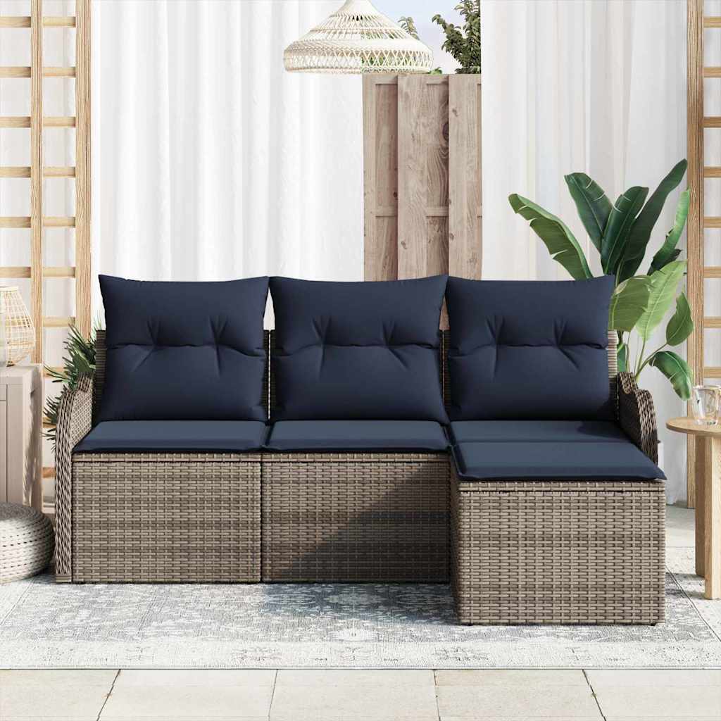 Tuin Sofa Set Grijs poly rattan