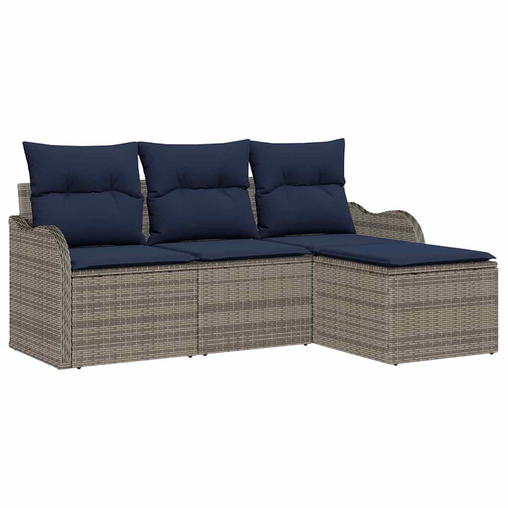 Tuin Sofa Set Grijs poly rattan