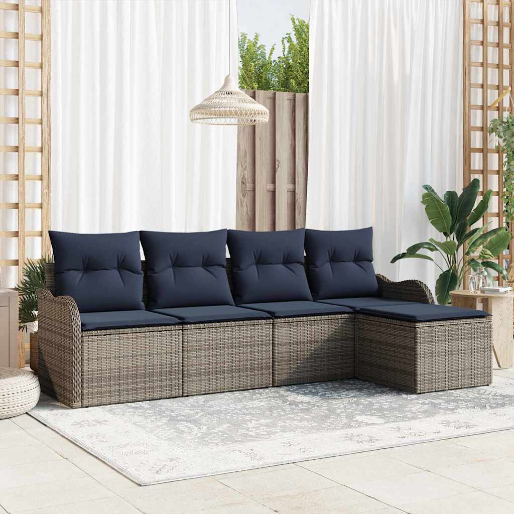 Tuin Sofa Set Grijs poly rattan