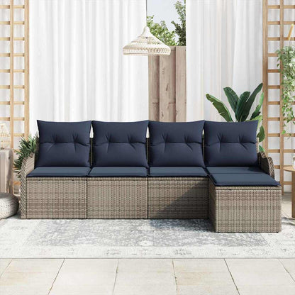 Tuin Sofa Set Grijs poly rattan