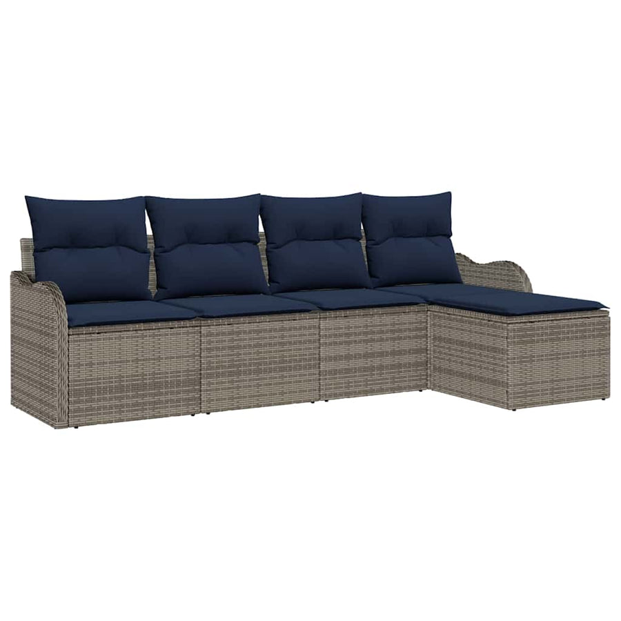 Tuin Sofa Set Grijs poly rattan