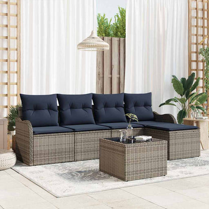 Tuin Sofa Set Grijs poly rattan