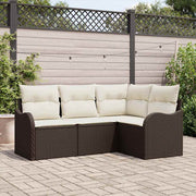 Tuinset poly rattan bruin modulair