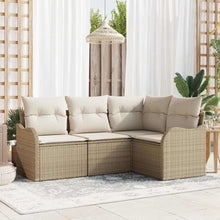Tuin Sofa Set 4 pcs Beige poly rattan