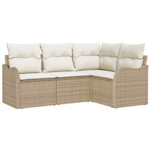 Tuin Sofa Set 4 pcs Beige poly rattan