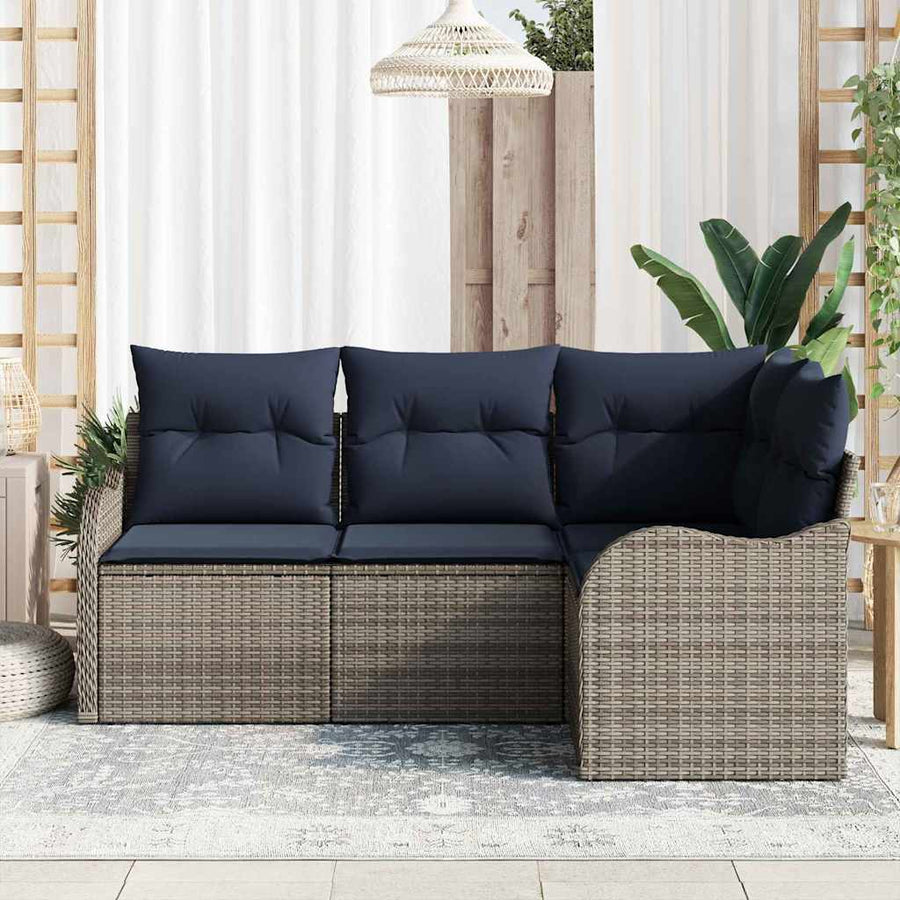 Tuin Sofa Set Grijs poly rattan