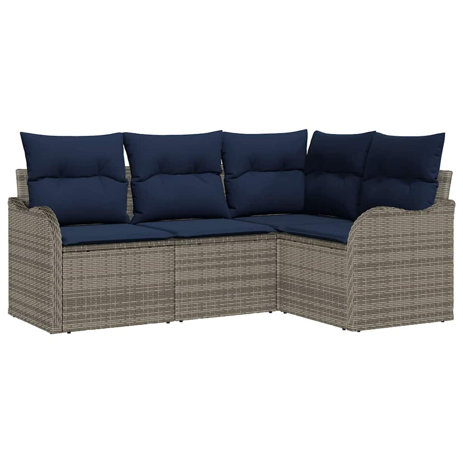 Tuin Sofa Set Grijs poly rattan