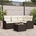 Tuin loungeset poly rattan bruin