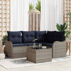 Tuinbank set poly rattan grijs modulair 4 personen