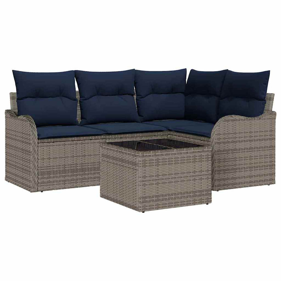 Tuin Sofa Set Grijs poly rattan