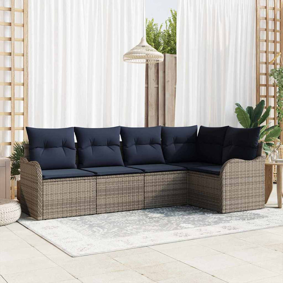 Tuin Sofa Set Grijs poly rattan
