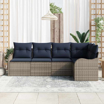 Tuin Sofa Set Grijs poly rattan
