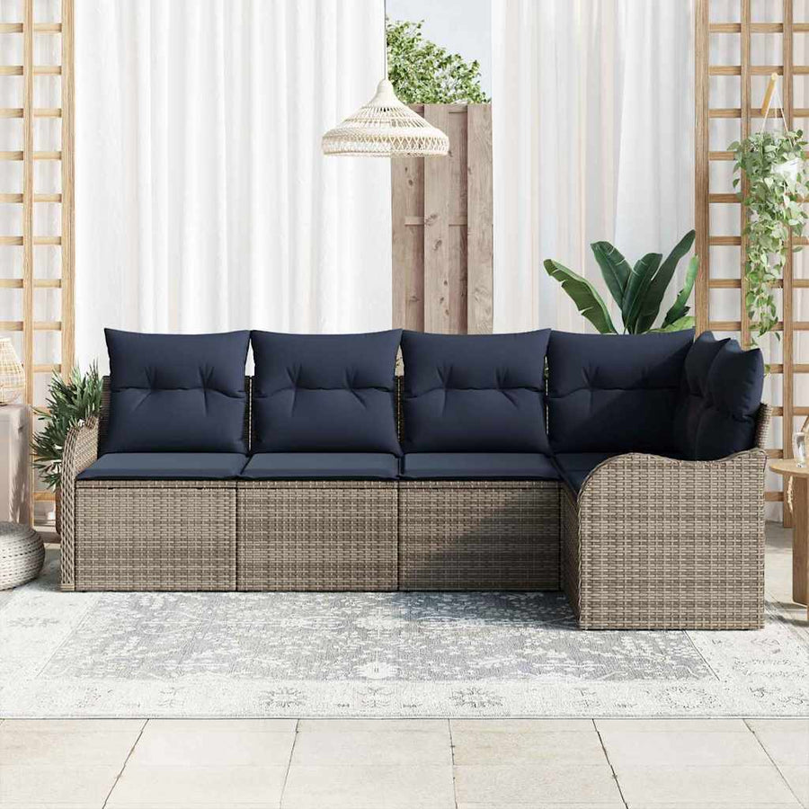 Tuin Sofa Set Grijs poly rattan