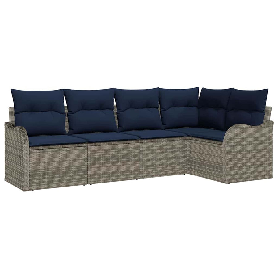 Tuin Sofa Set Grijs poly rattan