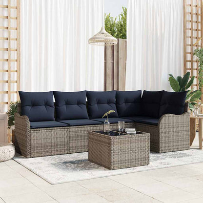 Tuin Sofa Set Grijs poly rattan