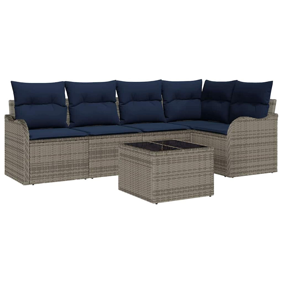 Tuin Sofa Set Grijs poly rattan