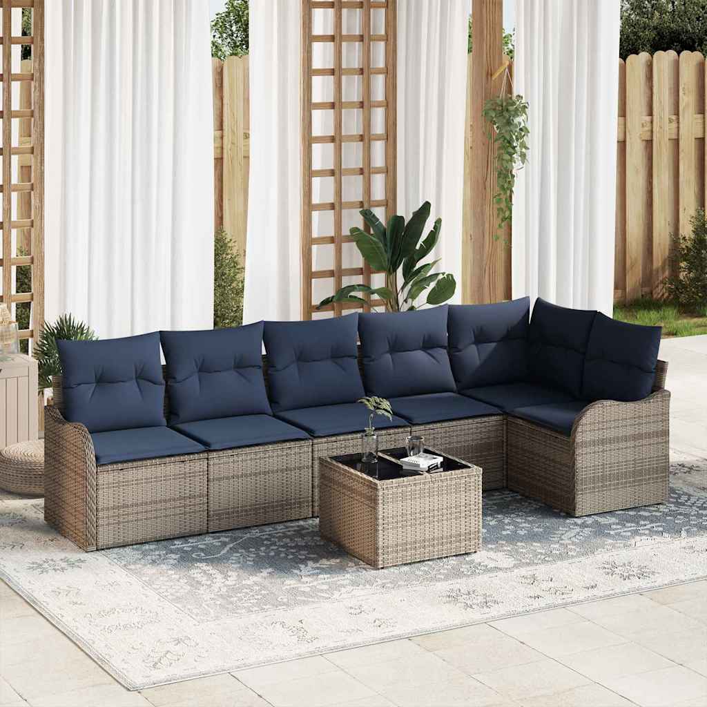 Tuin Sofa Set Grijs poly rattan