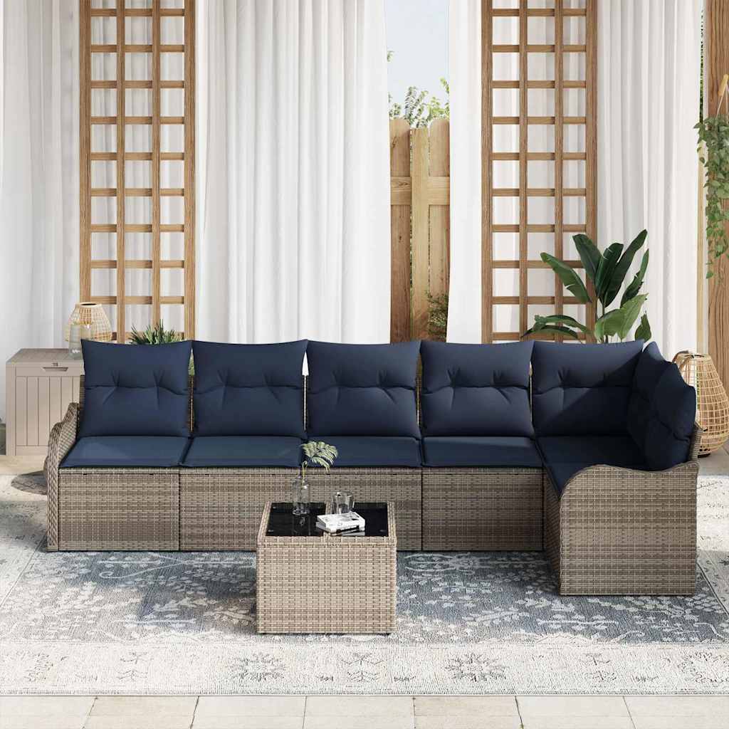 Tuin Sofa Set Grijs poly rattan