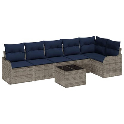 Tuin Sofa Set Grijs poly rattan