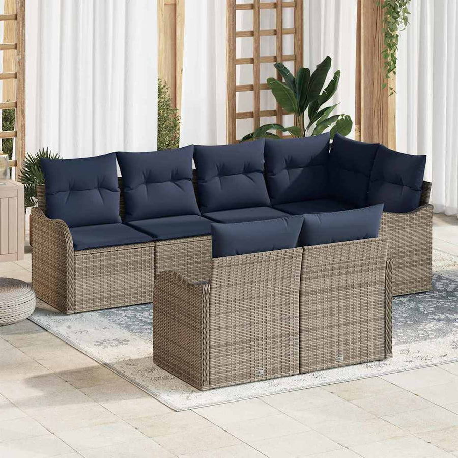 Tuin Sofa Set Grijs poly rattan