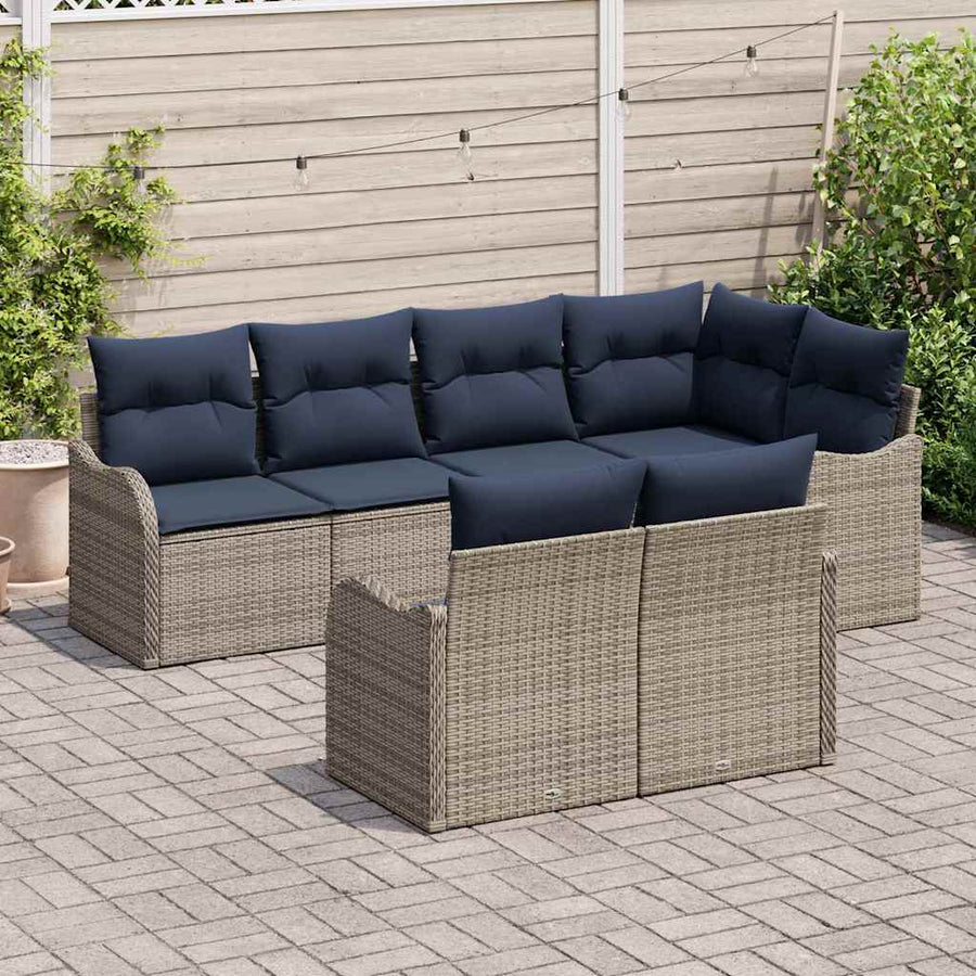Tuin Sofa Set Grijs poly rattan