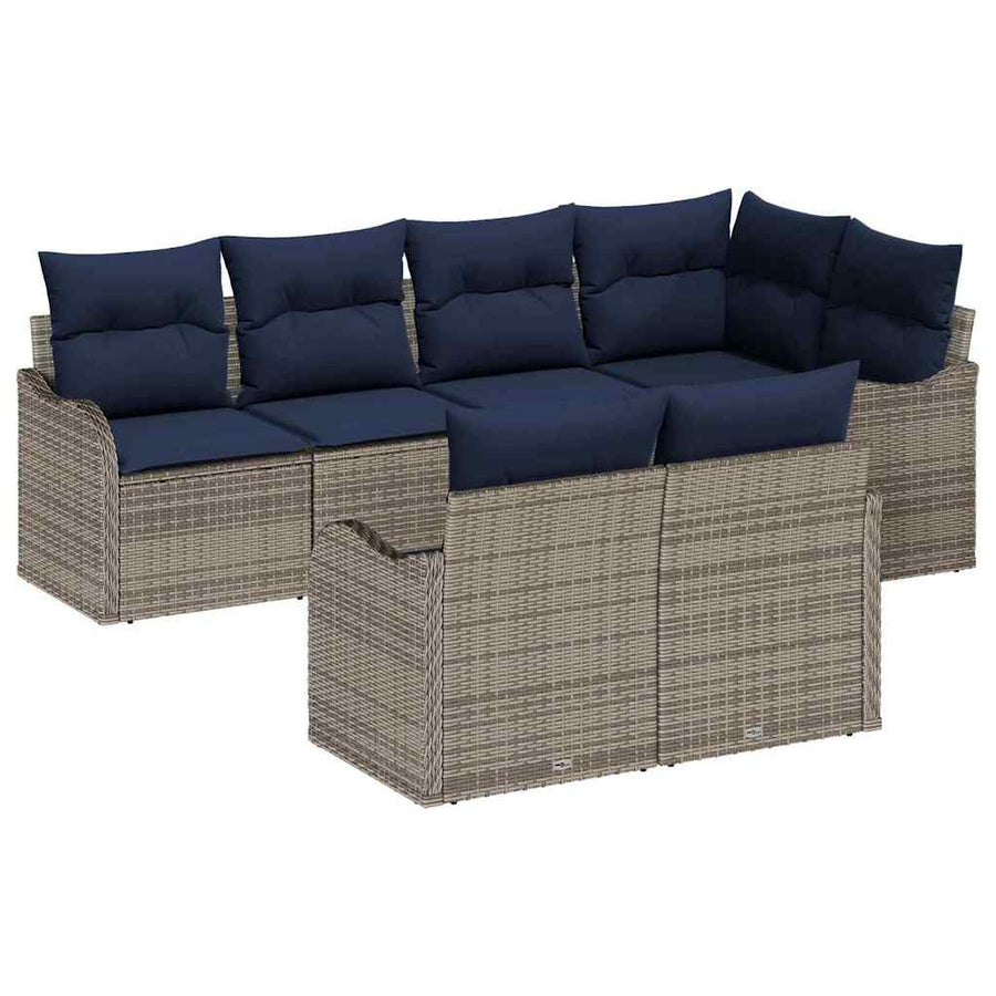 Tuin Sofa Set Grijs poly rattan