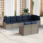 Tuinbank 8 personen grijs poly rattan