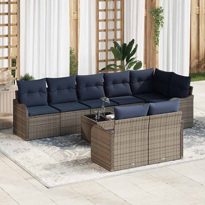 Tuin Sofa Set 9 st Grijs poly rattan