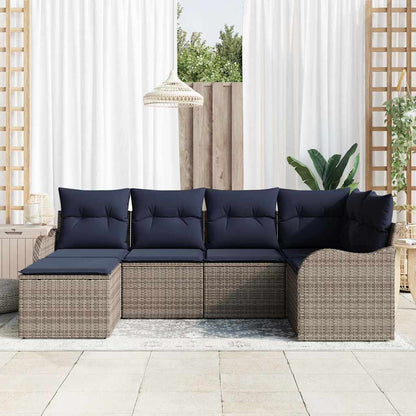 Tuin Sofa Set Grijs poly rattan