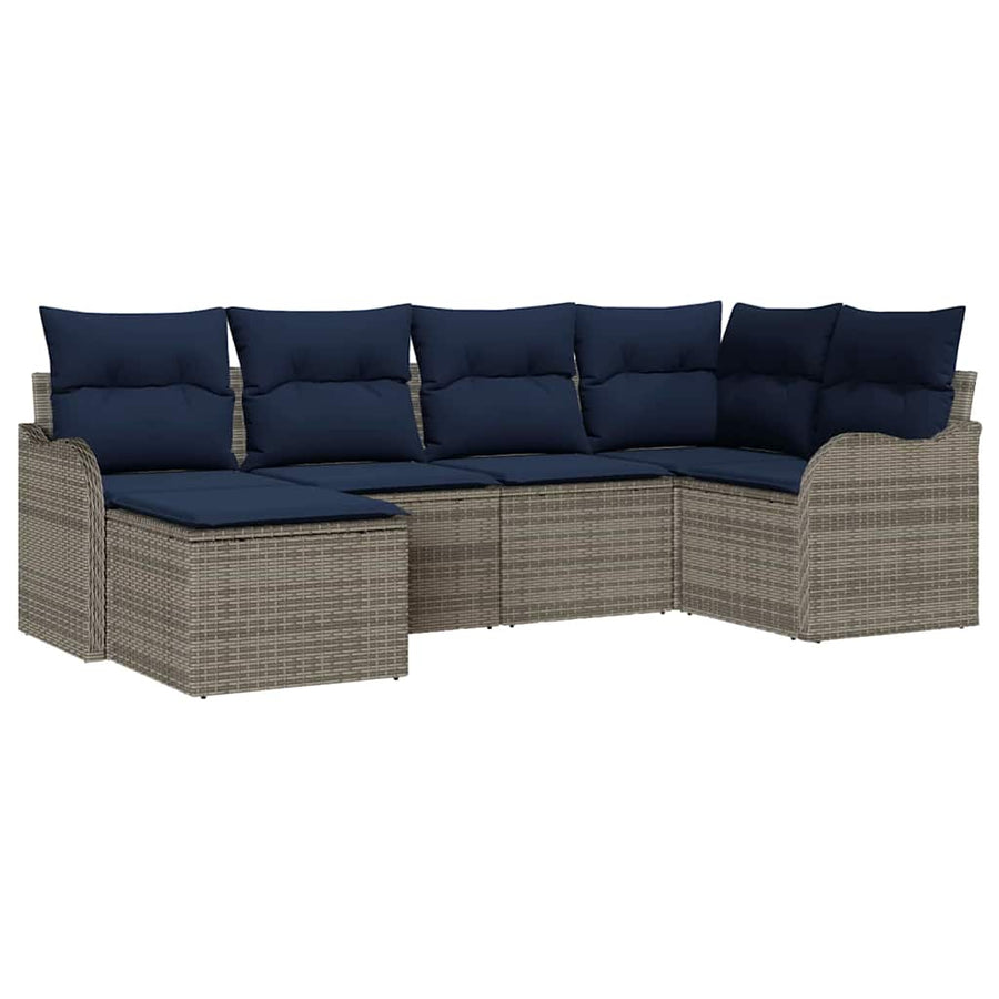 Tuin Sofa Set Grijs poly rattan