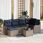 Tuinset poly rattan grijs 7-delig