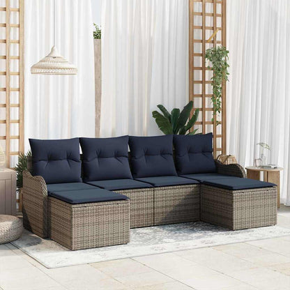 Bankstel 6 st Grijs Polyester