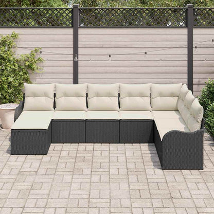 Tuin Sofa Set Zwart poly rattan