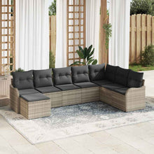 Tuin Sofa Set met kussen 8 pcs Lichtgrijs Poly riet