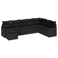 Tuin Sofa Set 8 pcs Zwart poly rattan