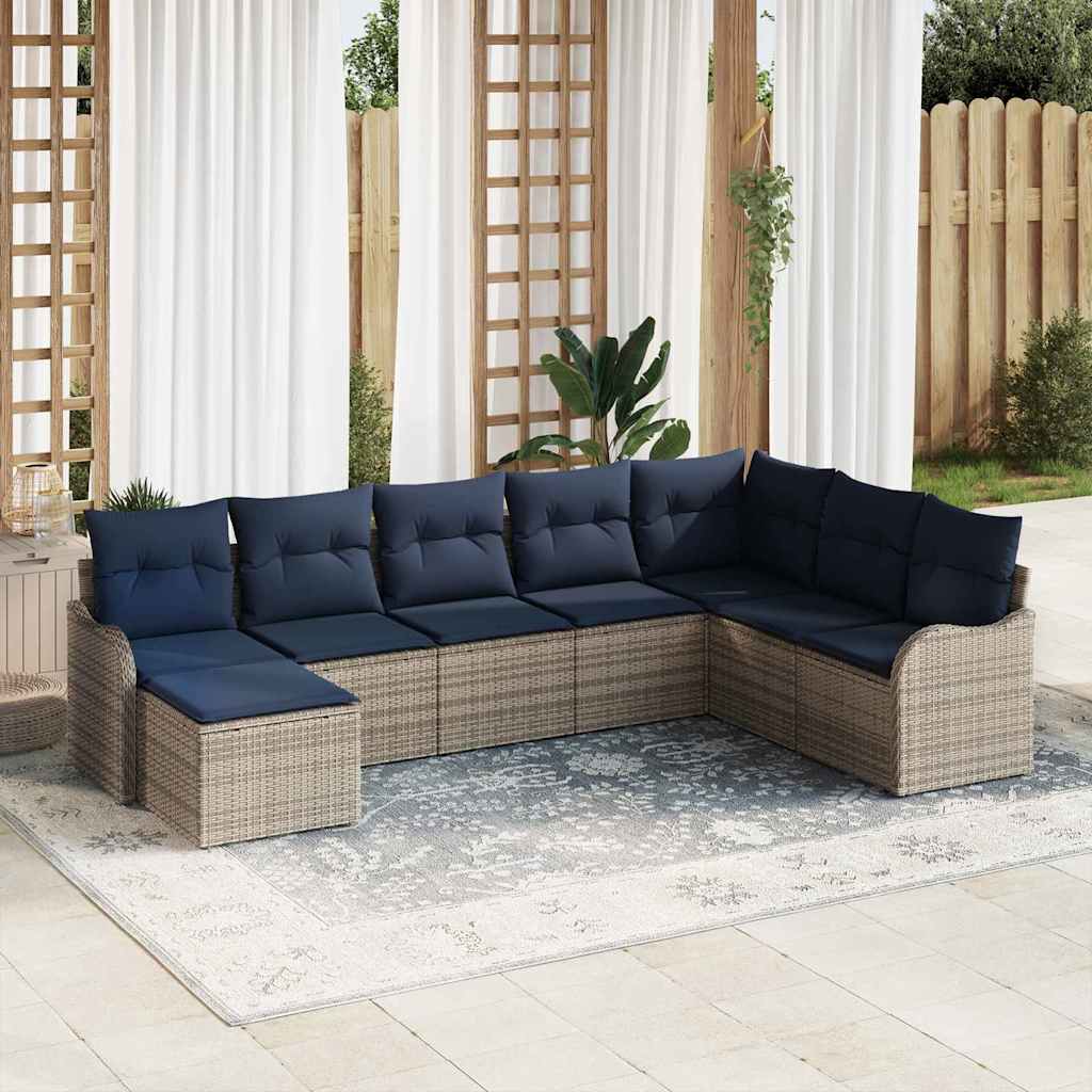 Tuin Sofa Set Grijs poly rattan