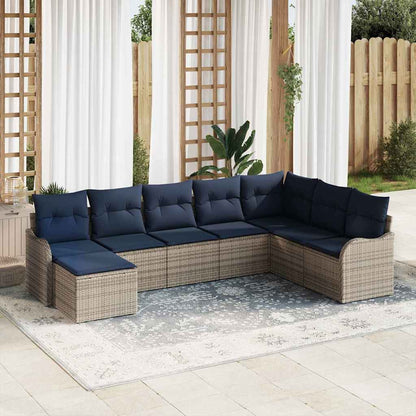 Tuin Sofa Set Grijs poly rattan