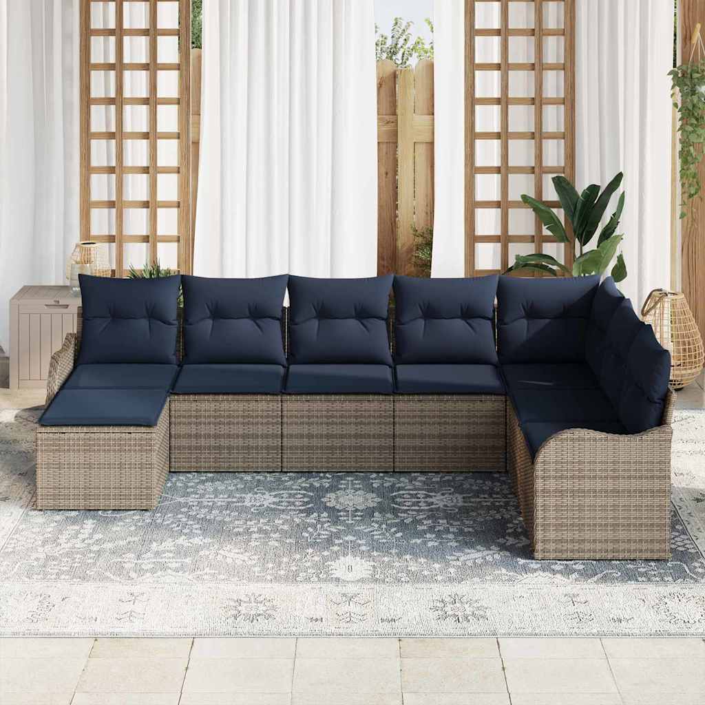 Tuin Sofa Set Grijs poly rattan