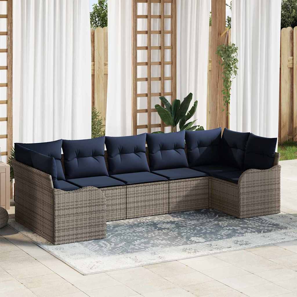Tuin Sofa Set Grijs poly rattan